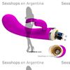 Vibrador siliconado con estimulador de clitoris y 30 velocidades